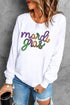 Sequin Script Graphic Corded Pullover Sweatshirt