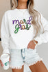 Sequin Script Graphic Corded Pullover Sweatshirt