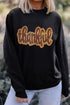Sequin Script Graphic Crew Neck Pullover Sweatshirt