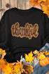 Sequin Script Graphic Crew Neck Pullover Sweatshirt
