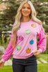 Sequin Sleeve Pumpkin Graphic Patchwork Pullover Sweatshirt