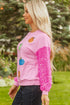 Sequin Sleeve Pumpkin Graphic Patchwork Pullover Sweatshirt