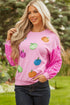 Sequin Sleeve Pumpkin Graphic Patchwork Pullover Sweatshirt