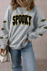 Sequin Spooky Bat Embellished Sleeve Pullover Sweatshirt