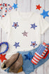 Sequin Star Graphic Short Sleeve Crew Neck Tee