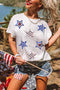 Sequin Star Graphic Short Sleeve Crew Neck Tee