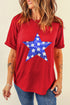 Sequin Star Graphic Short Sleeve Jersey Tee