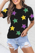 Sequin Star Patch Short Sleeve Relaxed Graphic Tee