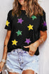 Sequin Star Patch Short Sleeve Relaxed Graphic Tee