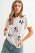 Sequin Stars And Stripes Balloon Puppy Graphic Crewneck Tee