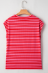 Sequin Stripe America Letter Patch Cap Sleeve Graphic Tee