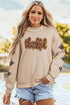 Sequin Thankful Graphic Turkey Sleeve Mock Neck Sweatshirt