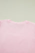 Sequin Trim Patchwork Sleeve Heart Print Graphic Tee