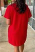 Sequin Trim Star Print Bow Detail T Shirt Dress