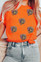 Sequin Turkey Graphic Crew Neck Short Sleeve Tee