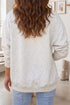 Sequin Turkey Graphic Pocketed Open Front Sweatshirt