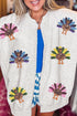 Sequin Turkey Graphic Relaxed Open Front Sweatshirt