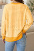 Sequin Turkey Graphic Stripe Split Hem Long Sleeve Tee
