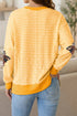 Sequin Turkey Graphic Stripe Uneven Hem Pullover Tee