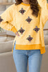 Sequin Turkey Graphic Stripe Uneven Hem Pullover Tee