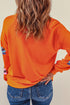 Sequin Turkey Motif Crewneck Pullover Sweatshirt