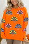 Sequin Turkey Motif Crewneck Pullover Sweatshirt