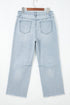 Sequin Turkey Patch Pocket Raw Hem Ankle Length Pants