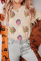 Sequin Turkey Patch Short Sleeve Crew Neck Tee