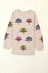 Sequin Turkey Repeat Corded Oversized Graphic Sweatshirt