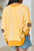 Sequin Turkey Stripe High Low Hem Pullover Sweatshirt