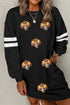 Sequin Turkey Varsity Long Sleeve Shift Dress