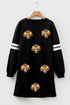 Sequin Turkey Varsity Long Sleeve Shift Dress