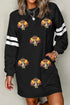 Sequin Turkey Varsity Long Sleeve Shift Dress