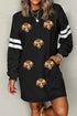 Sequin Turkey Varsity Long Sleeve Shift Dress