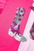Sequin Western Boot Graphic Two Tone Pullover Sweatshirt