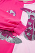 Sequin Western Boot Graphic Two Tone Pullover Sweatshirt