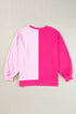Sequin Western Boot Graphic Two Tone Pullover Sweatshirt