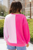 Sequin Western Boot Graphic Two Tone Pullover Sweatshirt