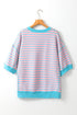 Sequin Western Cactus And Boots Graphic Striped T Shirt