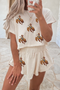 Sequin Western Rodeo Cropped Tee And Skort Set
