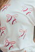 Sequined Baseball Bow Graphic Pullover Sweatshirt