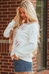 Sequined Baseball Bow Graphic Pullover Sweatshirt