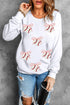 Sequined Baseball Bow Graphic Pullover Sweatshirt