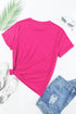 Sequined Baseball Graphic Cotton Blend Short Sleeve Tee