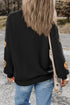 Sequined Basketball Graphic Crew Neck Pullover Sweatshirt