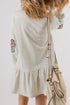 Sequined Basketball Graphic Ruffled Long Sleeve Mini Dress