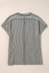 Sequined Bow Ribbed Knit Graphic Short Sleeve Tee