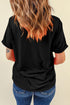 Sequined Bowknot Graphic Short Sleeve Crew Neck T Shirt