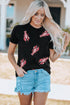 Sequined Crayfish Graphic Short Sleeve Crew Neck T Shirt