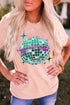 Sequined Disco Ball Crew Neck Graphic Tee
